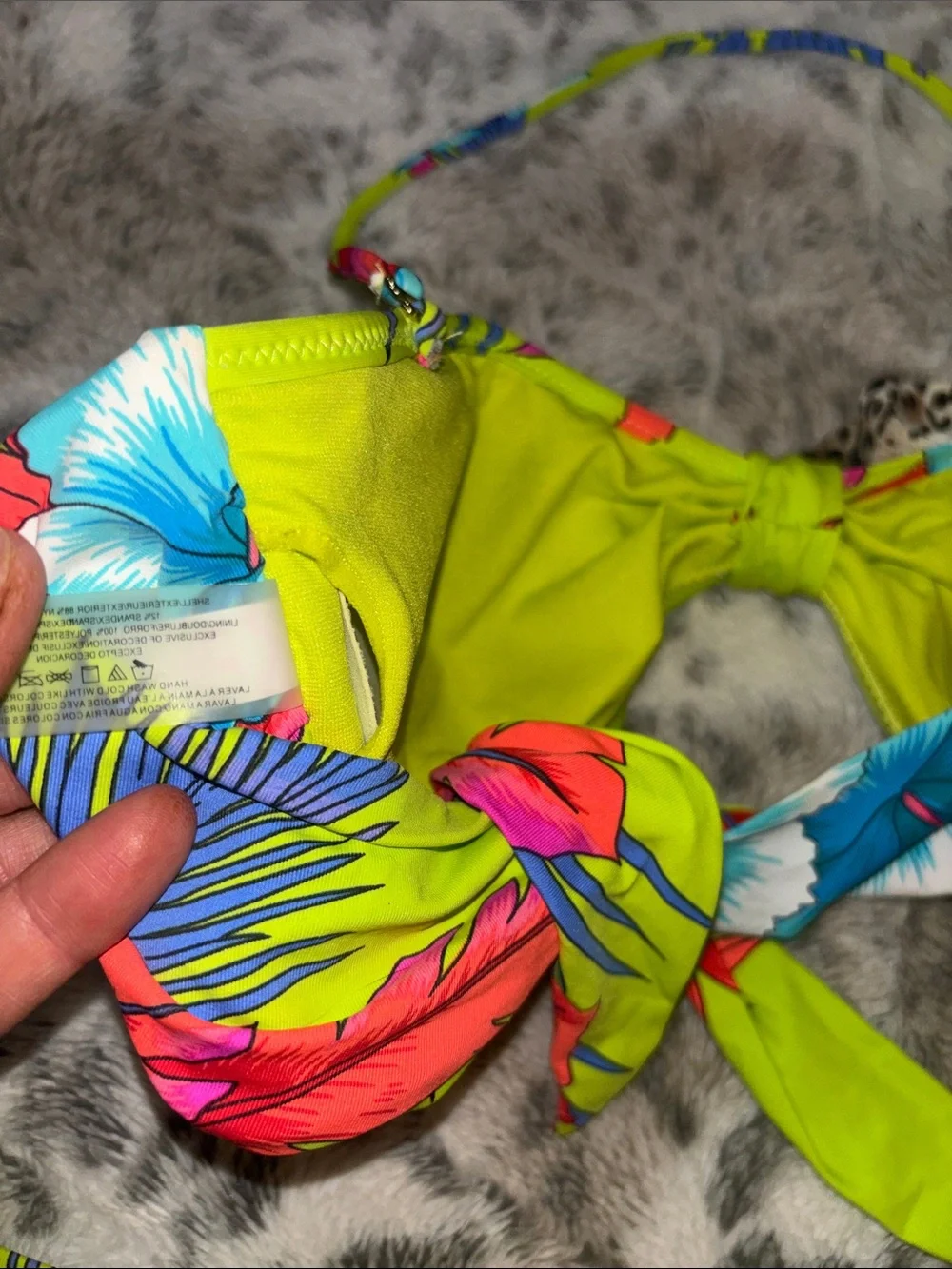 Raisins Neon‎ Lime Floral & Leopard Accent Bikini Bottom